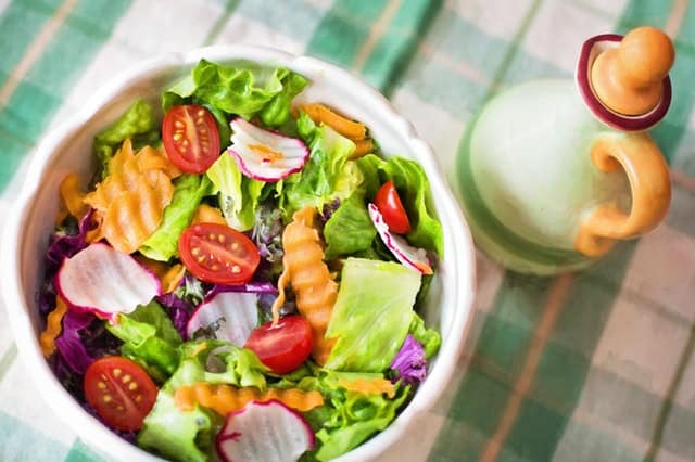 vegetable salad can be prepared at home or in the camp site