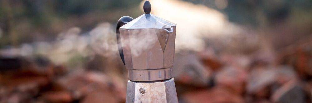 brewing coffee outdoors camping